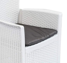 Tomaino Sedie e Tavolo da Giardino in plastica Simil Rattan (Bianco)
