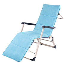 SHANCL 184CM Sedia da Spiaggia Pieghevole con Braccioli da Giardino Blu Reclinabile