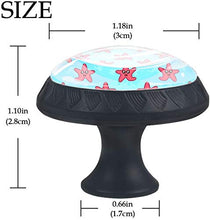 Happy Funnt Sea Starfish Blue Pomelli per Porta Set di 4 Pomelli per Mobili Manopole per Cassetti Cucina Armadio Vetro