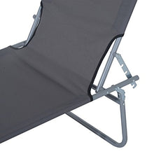 Outsunny Lettino Prendisole da Giardino, Sdraio Pieghevole e Regolabile con Tettuccio in Tessuto Grigio, 187x58x50cm