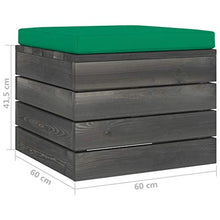 vidaXL Pouf da Giardino su Pallet con Cuscino in Legno di Pino