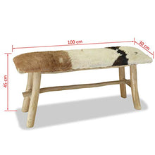 vidaXL Panca in Vera Pelle e Teak Panchina Seduta Ingresso Salone Arredo Casa