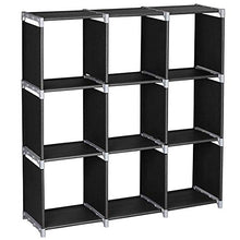CYOYO Armadio 3 Scomparti Armadio Armadio 6/9 Cubi Armadio Libreria Nero-9 Lattice