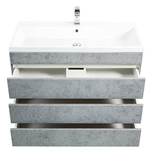 Mobile bagno a terra Via 100 grigio cemento , 3 cassetti senza maniglie