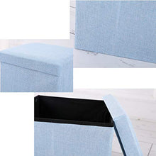 GAOZ Pouf Contenitore, Pouf cubo Pieghevole con Contenitore per Bambini, poggiapiedi, poggiapiedi in Tessuto e Pouf con Schiuma Memory e Seduta in Lino Sintetico 30x30x30 cm