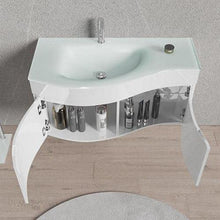 Bagno Italia Mobile Arredo Bagno Asia 80 cm mobile sospeso con lavabo cristallo bianco o tortora e specchio Mobili I