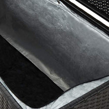 OUSEE Baule da Giardino in Polyrattan 200x50x60 cm Nero