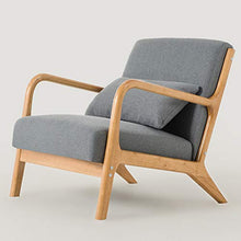 WXL Pigro Divano - Poltrona Divano Moderno Salotto Balcone Poltrona in Legno massello Sedia Singola in Tessuto (Color : Gray)