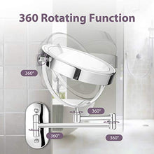 Himimi - Specchio cosmetico a LED con ingrandimento 1x/5x, dimmerabile con pulsante touch, luce regolabile, orientabile a 360° e verticale