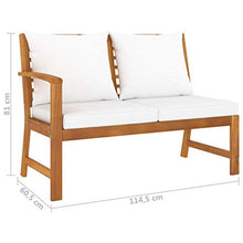 FAMIROSA Set Divani da Giardino 4 pz con Cuscini Crema in Legno Acacia-7771