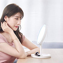 Specchio per Il Trucco Portatile2 in 1 Portatile LED Touch Light Specchio per Il Trucco Ricaricabile White Desktop Decor Alta Definizione
