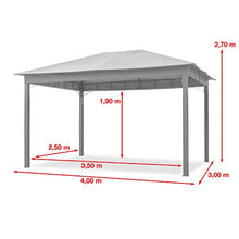 Gazebo da Giardino 3x4 m con Telo Impermeabile da ca. 180g/m² - 4 pareti Laterali Grigio Chiaro