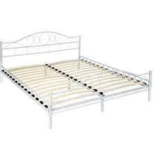 TecTake LETTO METALLO CON RETE STRUTTURA MATRIMONIALE MODERNO - modelli differenti - (180x200cm, Bianco | no. 401726)