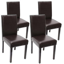 Mendler Set 4X sedie Littau Pelle per Sala da Pranzo 43x56x90cm Marrone Piedi Scuri