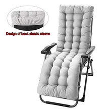 LoveStory Cuscino per Sdraio Lettino Universale Cuscino Imbottito per Sedia a Sdraio Relax con Cappuccio Antiscivolo 170x53x7cm (Grigio)