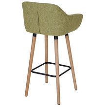 Serie Malmoe 2X sgabelli T381 Tessuto Legno Massiccio Verde
