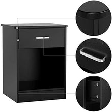 Comodino con Cassetti, Comodini da Camera da Letto, Comodini, Armadietto per Archivio, Cassetto Scorrevole e Ripiano per Ufficio in Casa (Nero),
