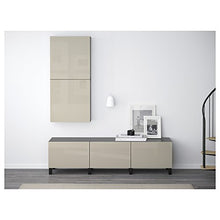 BESTÅ combinazione di cassetti 180x40x48 cm nero-marrone/Selsviken lucido/beige