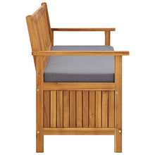 Panchina da giardino con vano portaoggetti e supporto, 148 cm, in legno di acacia