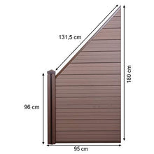 Mendler Pannello supplementare frangivento Obliquo SX Privacy Sarthe WPC 98cm Marrone