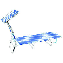 Pierre Cardin, Celeste, Linea Haiti, Lettino con Parasole Montpellier, Mare Giardino Piscina, 189x59x27 cm