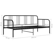 FAMIROSA Divano Letto Telaio Nero in Metallo 90x200 cm
