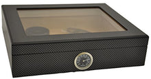Humidor nero Umidificatore per 25 sigari Autoregulatore copercio in vetro