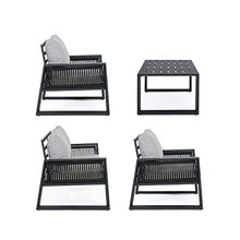 Bizzotto Set4 Salotto Captiva Nero con Cuscini Lh33 cod. 0662596