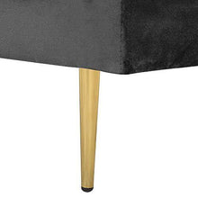 Beliani Chaise Longue Versione Sinistra Velluto Nero Piedi in Metallo e Cuscini MIRAMAS - Arredi Casa