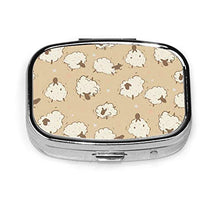 Scatola quadrata per pillole medicinali con pecora nera e luce animale alla moda pillola organizer da viaggio per pillole integratori vitamine