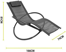 lilizhang A Dondolo Lounge Chair con poggiatesta Cuscino, Pieghevole Orbital Zero Gravity Rocker Lounger for Interni Esterni 180 kg capacità