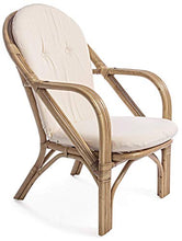 Poltrona da Giardino 64x77x89 cm in Rattan con Cuscino Duini Golf Beige
