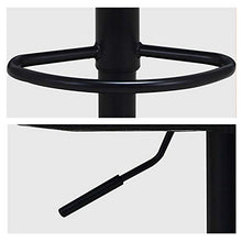 Pu Pelle Rotondo Bar Sgabello con Back Rest Height Regolabile Swivel Solid Wood Pub Sedia Home Kitchen Bar Sgabello Backless Stool con Footrest (Nero)