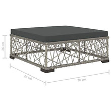 Festnight 6 pz Set Divani da Giardino con Poltrona Polyrattan Grigio,Set Divani Angolari da Giardino in Rattan,Set Divani Modulari da Giardino per Esterno in Rattan,Salotto da Giardino