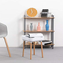 TRAND Lund - Comodino da salotto, colori alla moda, design scandinavo, ripiano e passacavi, in legno/plastica, 40 x 40 cm, colore: Bianco/Bianco