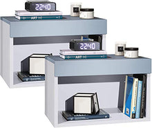 elb Due Comodini Design sospesi o a Terra. Frontali in 12 Colori a Scelta. Anche con con luci a LED. Modello Giga (Denim Opaco)