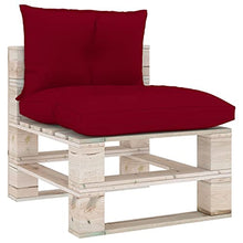 vidaXL Cuscini per Divano Pallet 2 pz Rosso Vino in Tessuto