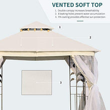 Gazebo da Giardino 3x3m con Zanzariera in Acciaio e Poliestere Bianco