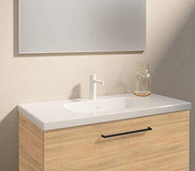 Mobili VARMA 60 cm | Finitura Rovere Hawaii | Maniglie Nere | Mobile 60 x 64 x 46 cm con 2 cassetti + lavabo in cerámica