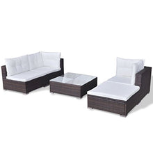 vidaXL Divano da Esterno Set 14 pz in Polirattan Marrone Sofa Giardino Patio