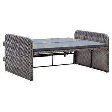 SKM Set Divani da Giardino 2 pz con Cuscini in Polyrattan Grigio (29kg)