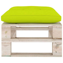 vidaXL Pouf da Giardino Pallet Cuscino Verde Brillante Legno di Pino