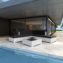 vidaXL Divano da Giardino Set 15 pz in Polirattan Bianco Sofa con Cuscini
