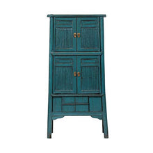 Yajutang Armadio da cucina in bambù anticato, blu