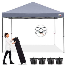 ABCCANOPY Gazebo pop-up 2,5 x 2,5 m con borsa a rulli di aggiornamento, 4 sacchi pesi, pali e corde (telaio grigio)