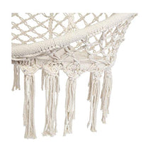 BaiJaC Sedute multifunzionali, Sling di Cotone Nappa Rotondo Beige, Sedia a Battente per Cortile, Camera da Letto, Patio, Giardino, Interni, all'aperto, Amaca con Supporto