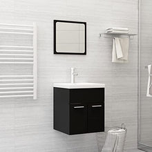 vidaXL Set Mobili da Bagno 2 pz Nero in Truciolato