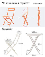 Zhyaj Set di Sedie E Tavoli da Giardino - Premium Patio Bistro Set Bistro - Impermeabile Mobili da Balcone in Metallo,Bianca