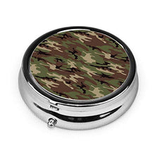 Woodland Camo Original, contenitore rotondo per pillole a 3 scomparti, in metallo, per medicina e vitamina