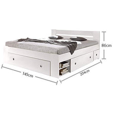 Stella Trading Stefan Letto Matrimoniale Moderno 140 x 200 cm con 2X comodini-cameretta Completa in Bianco, Engineered Wood
